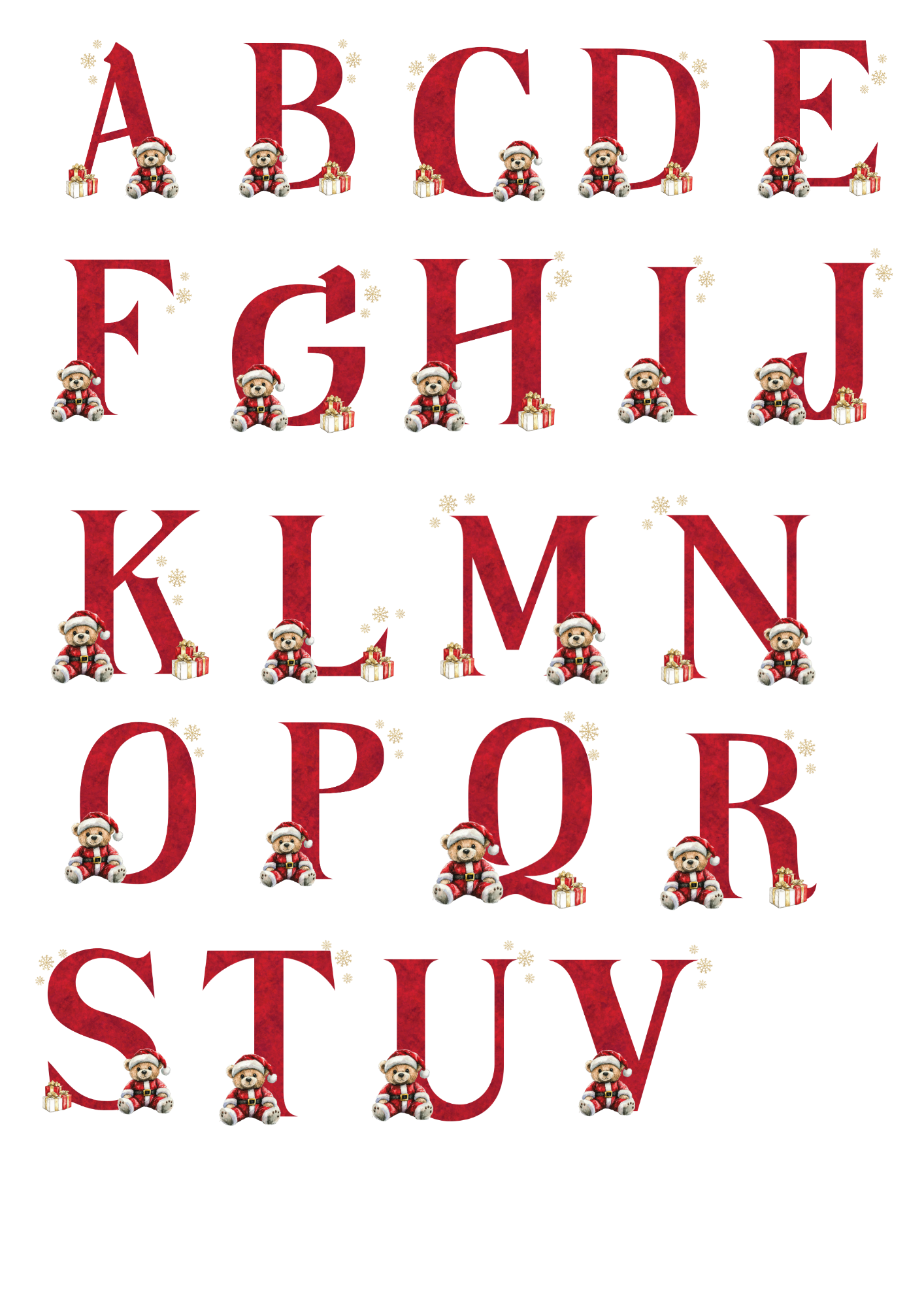 Personalised Christmas Cushion Cover - Christmas Bear Design
