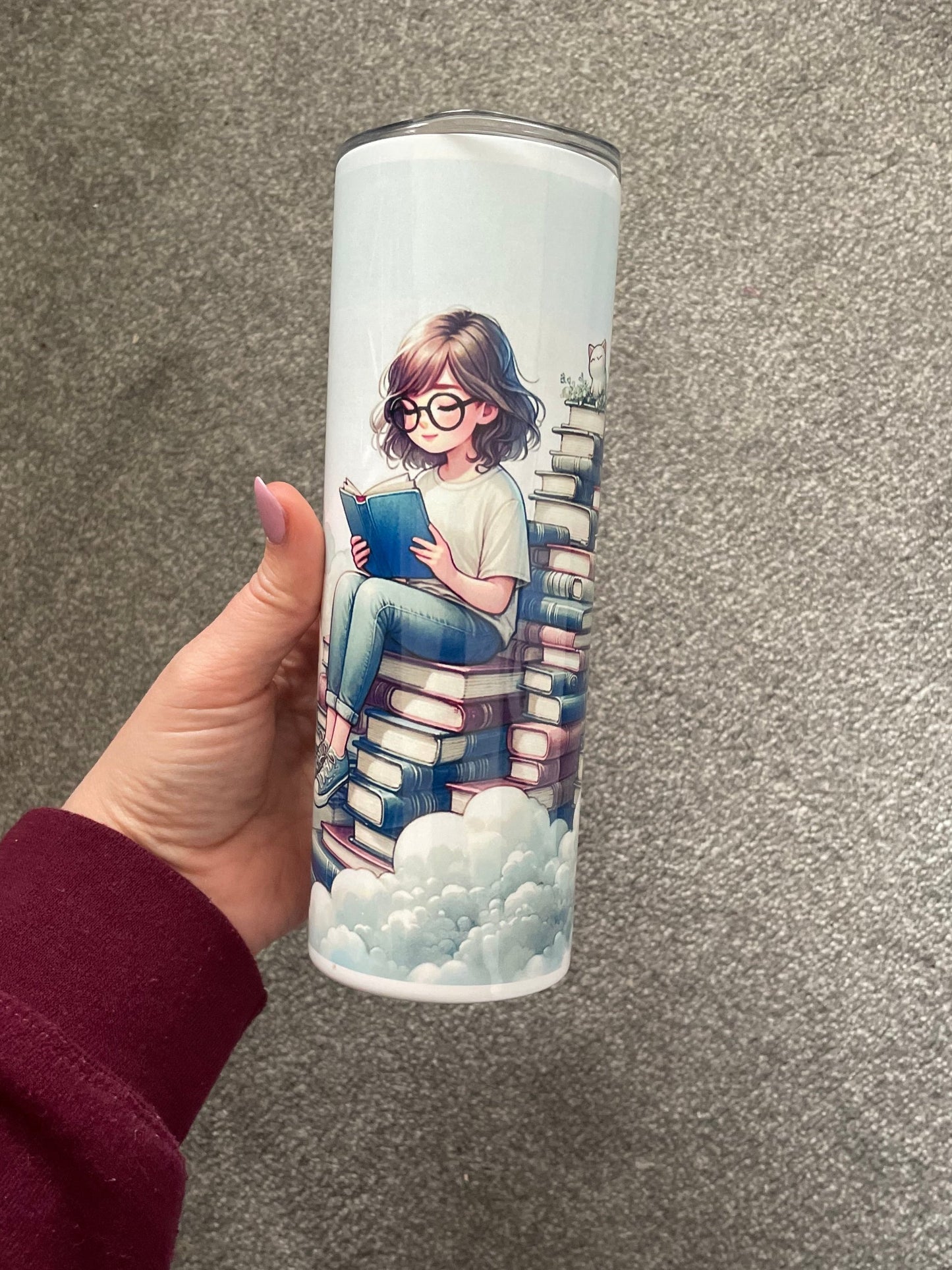 "Just a Girl Who Loves Books" Steel Tumbler