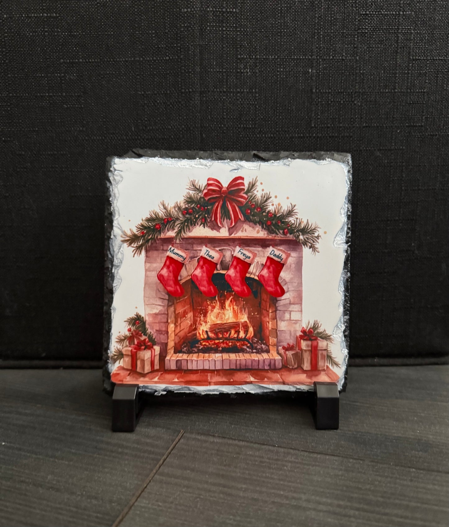 Family Stocking Fire Place Slate - Matt Finish