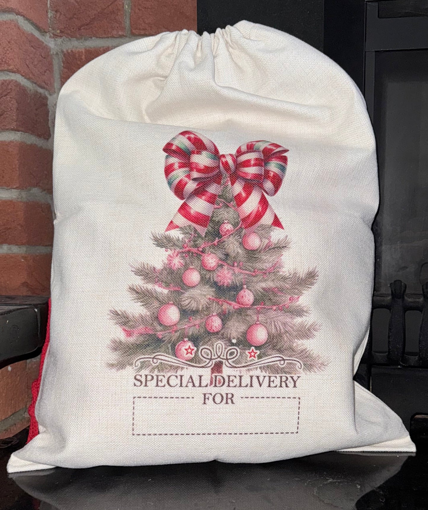Personalised Christmas Tree Linen Sack