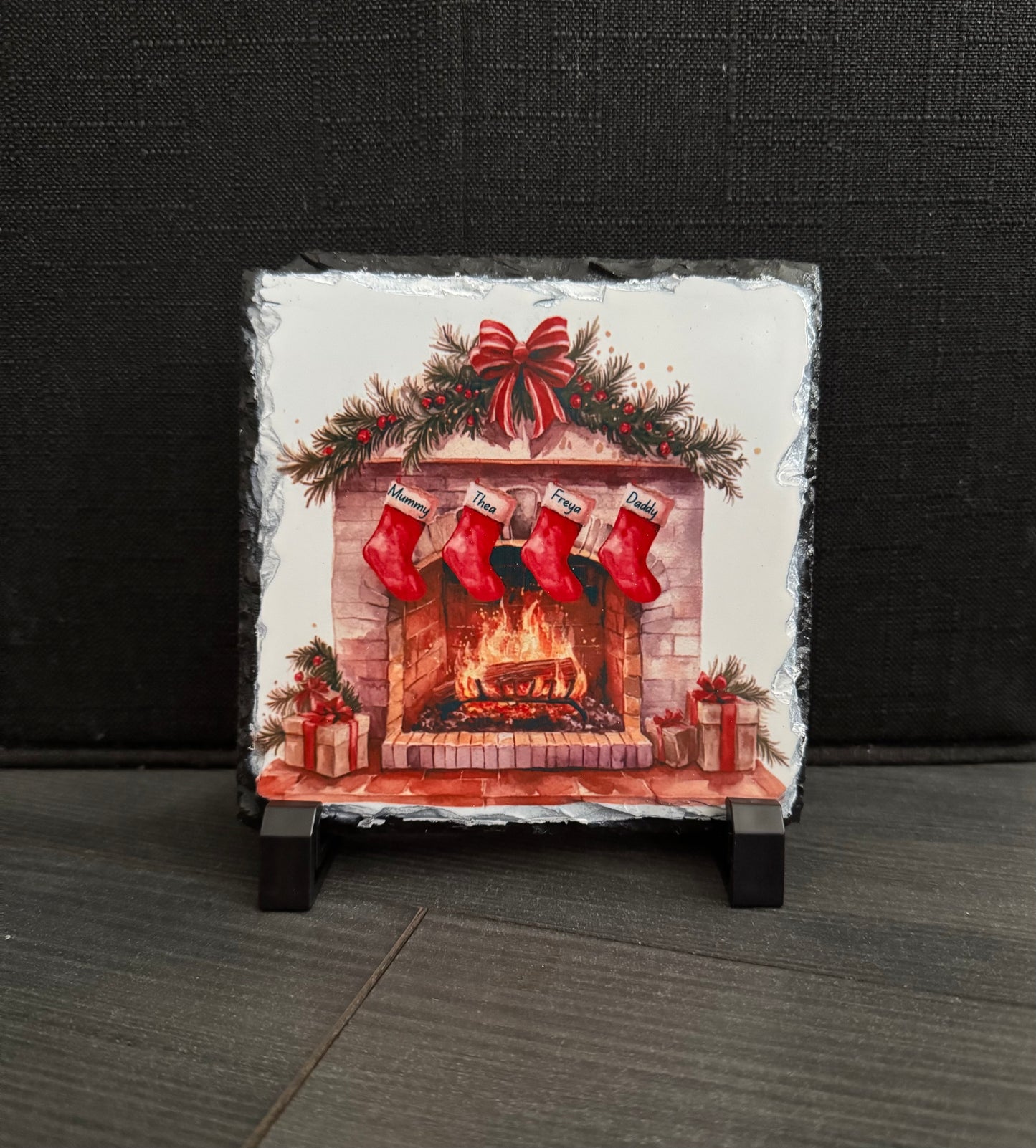 Family Stocking Fire Place Slate - Matt Finish