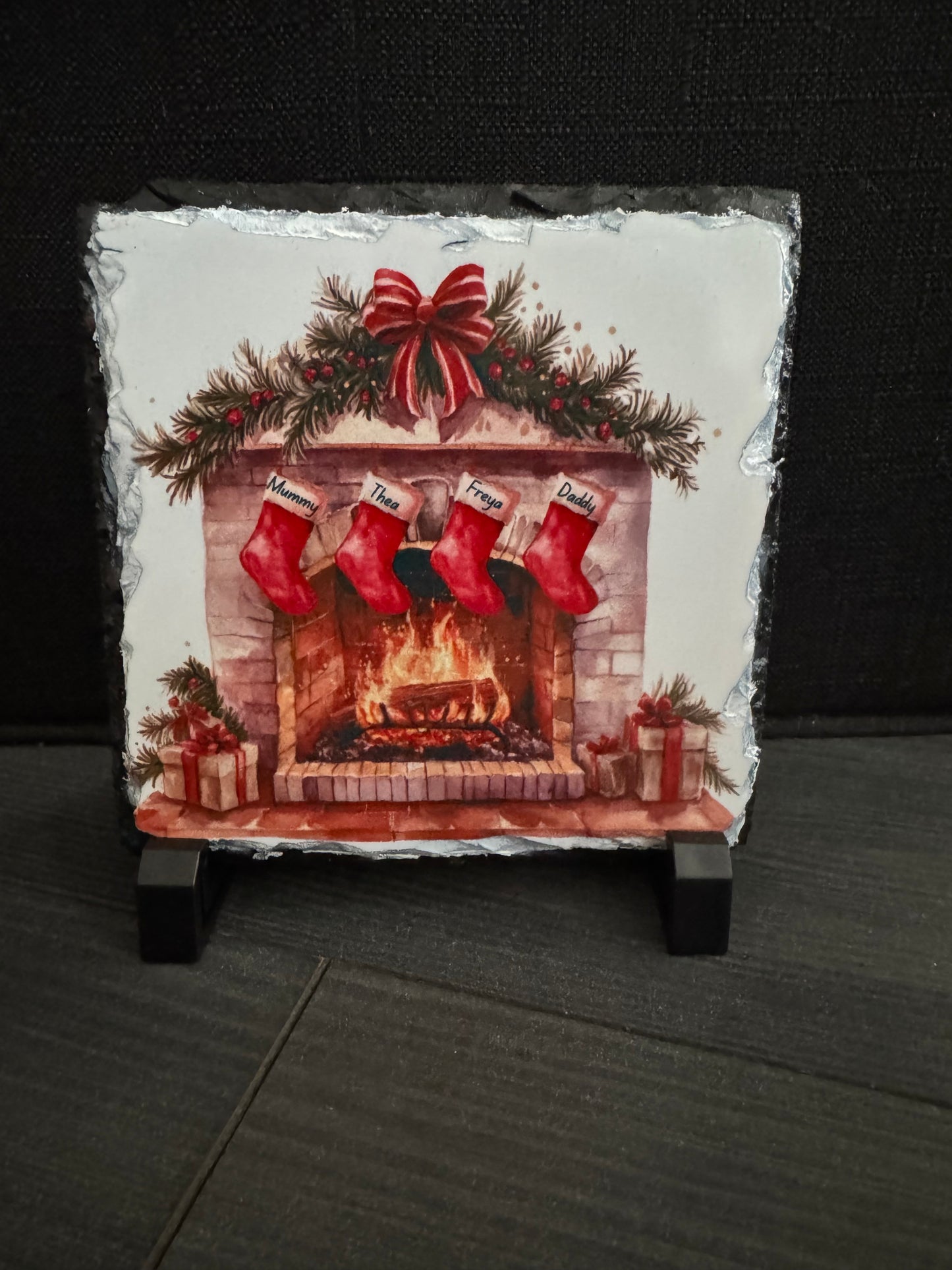 Family Stocking Fire Place Slate - Matt Finish