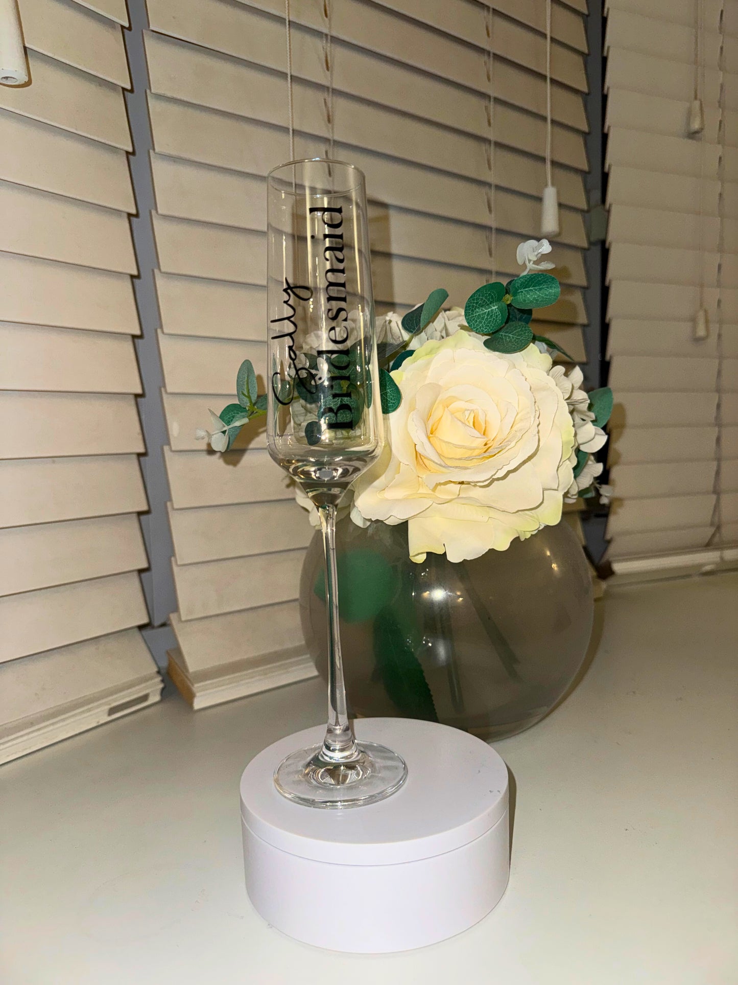 Personalised Champagne Flute, Wedding Glasses, Bridal Party, Wedding Flutes