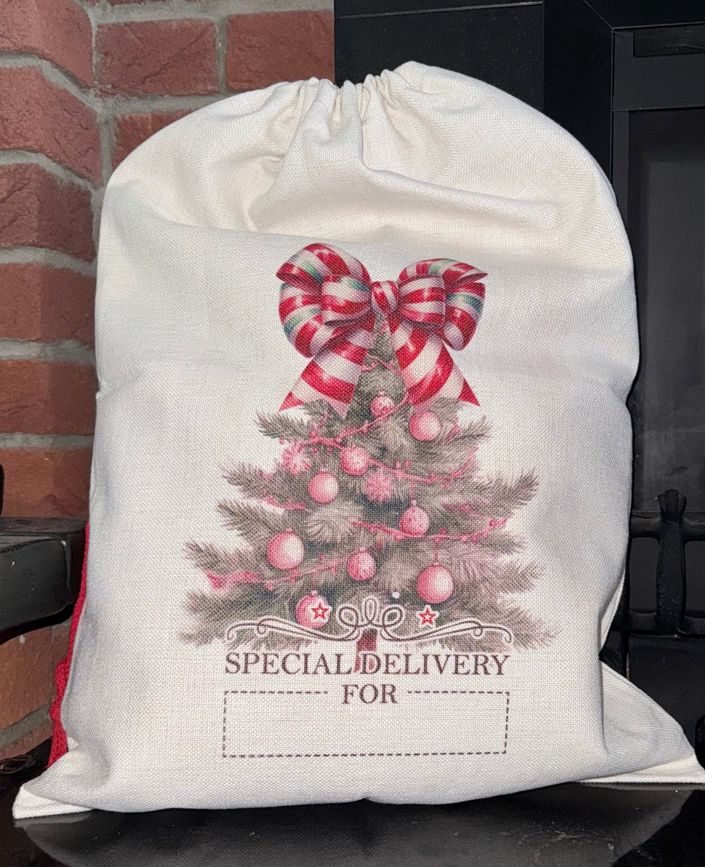 Personalised Christmas Tree Linen Sack