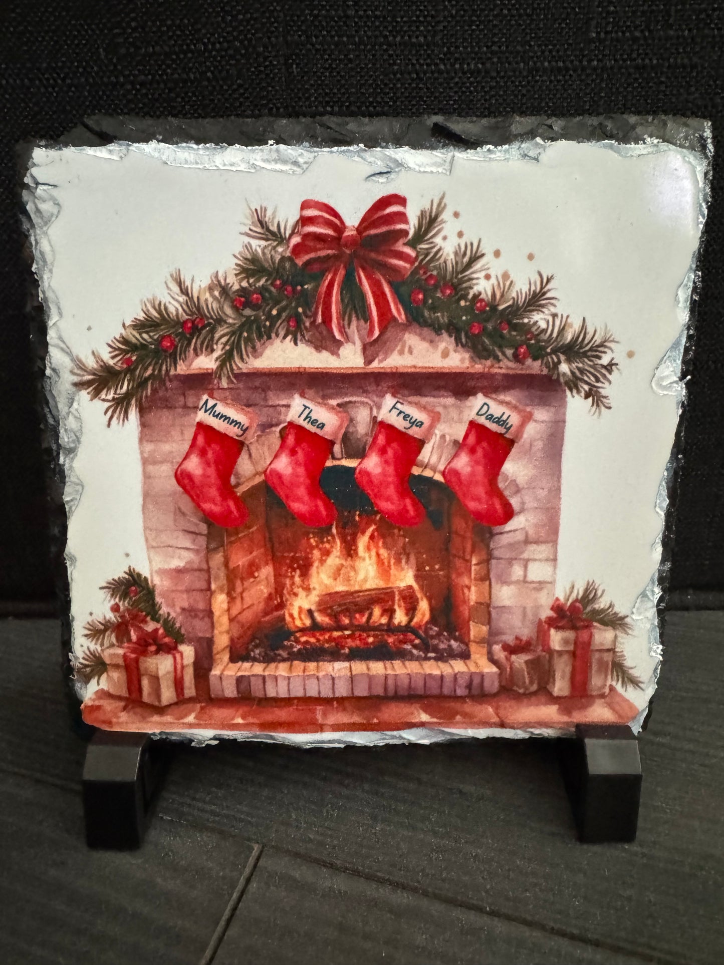 Family Stocking Fire Place Slate - Matt Finish