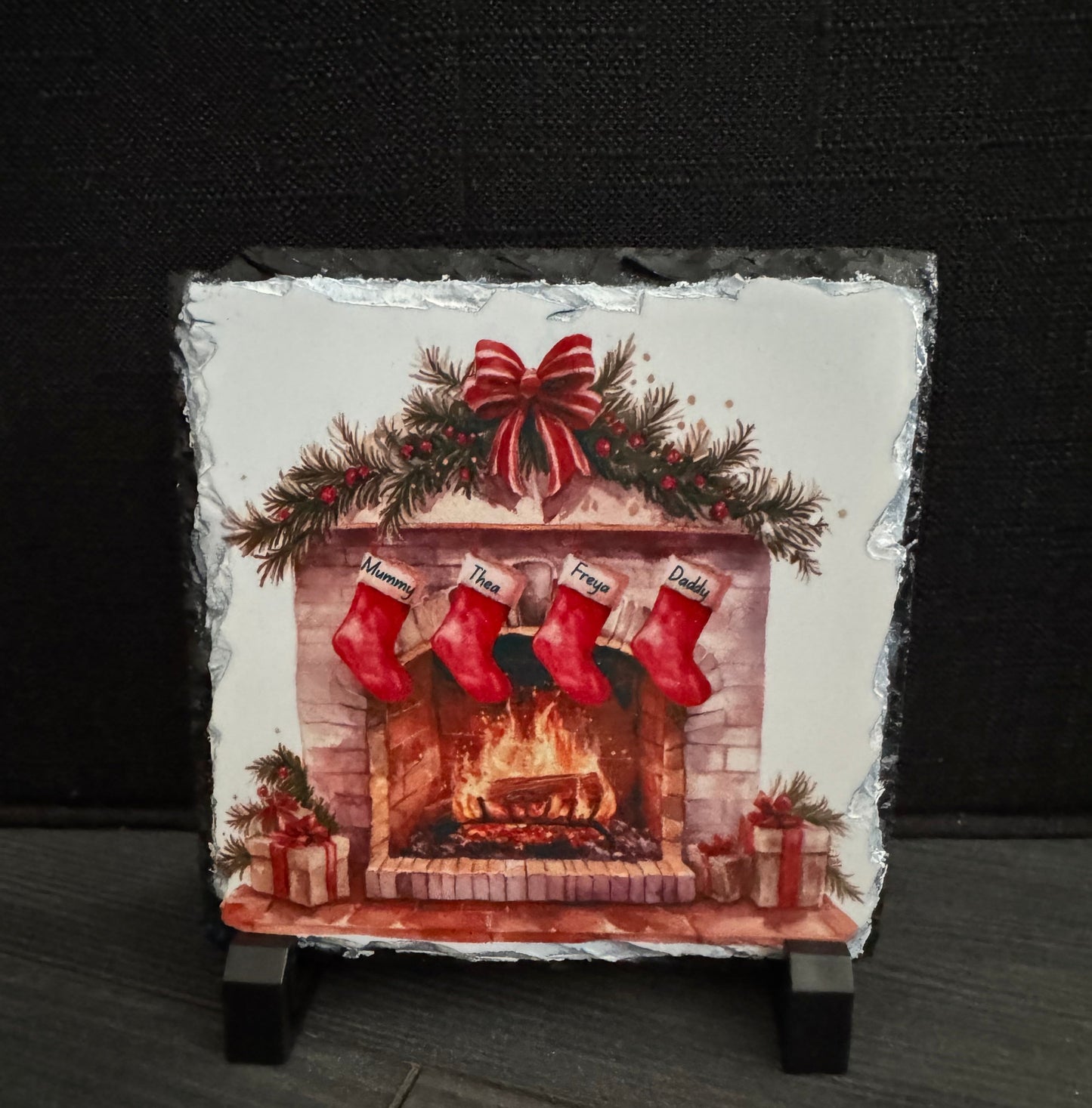 Family Stocking Fire Place Slate - Matt Finish