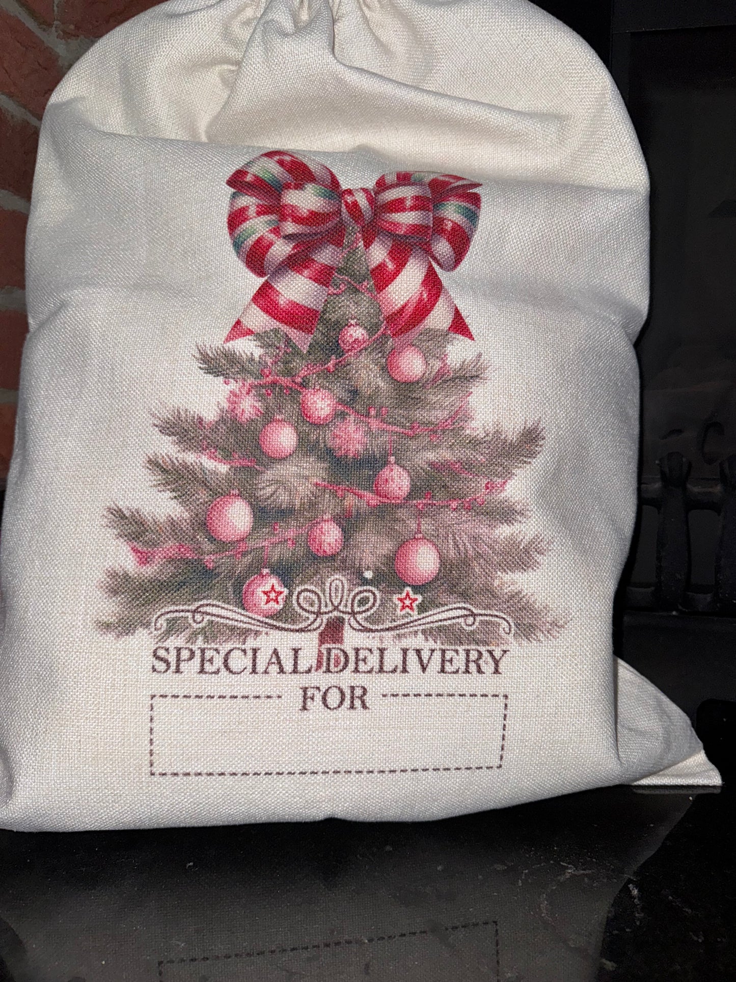 Personalised Christmas Tree Linen Sack