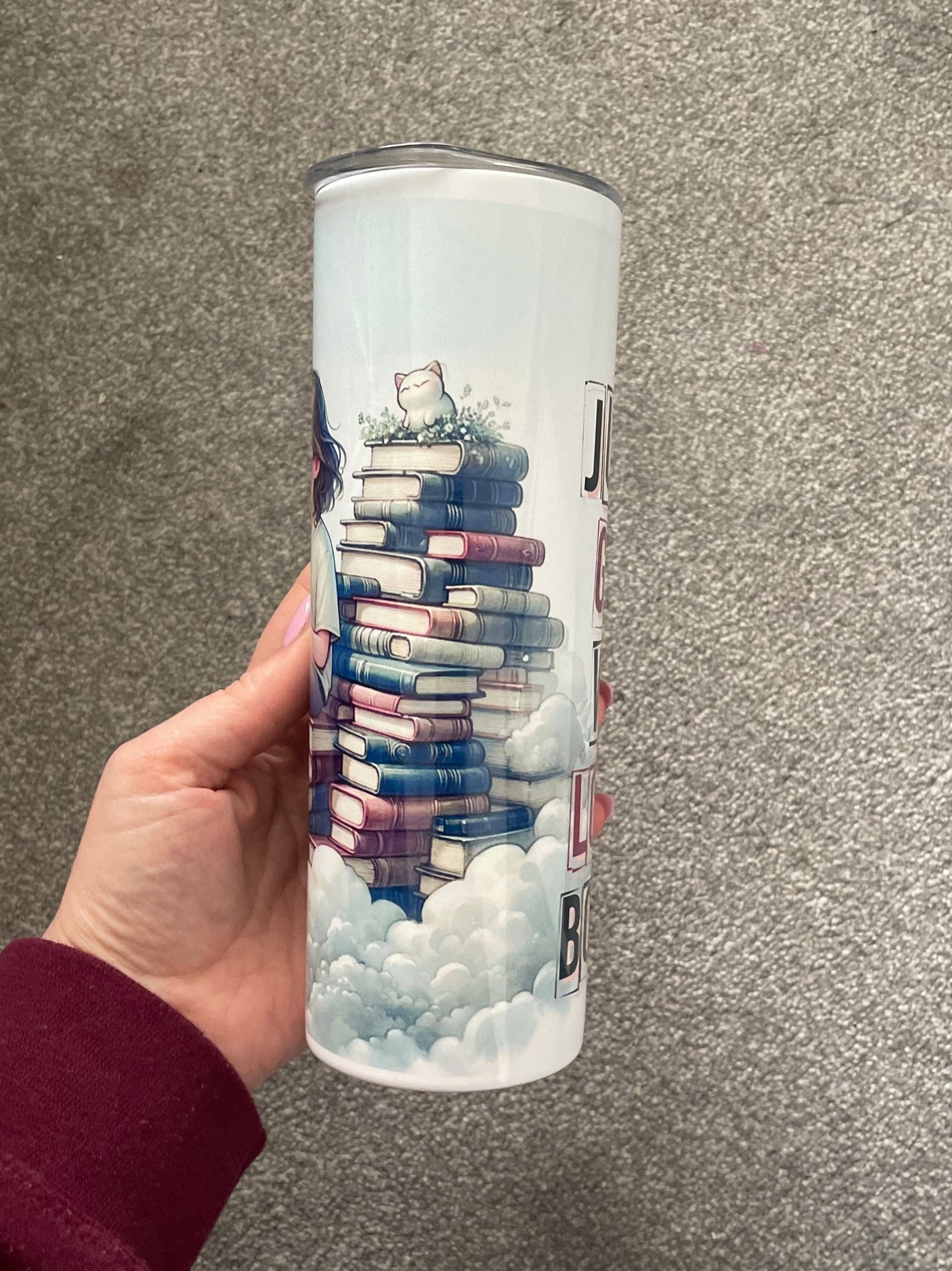 "Just a Girl Who Loves Books" Steel Tumbler