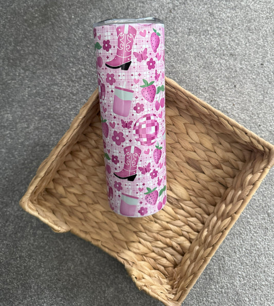 Disco Cowgirl Pink/Purple Stainless Steel Tumbler