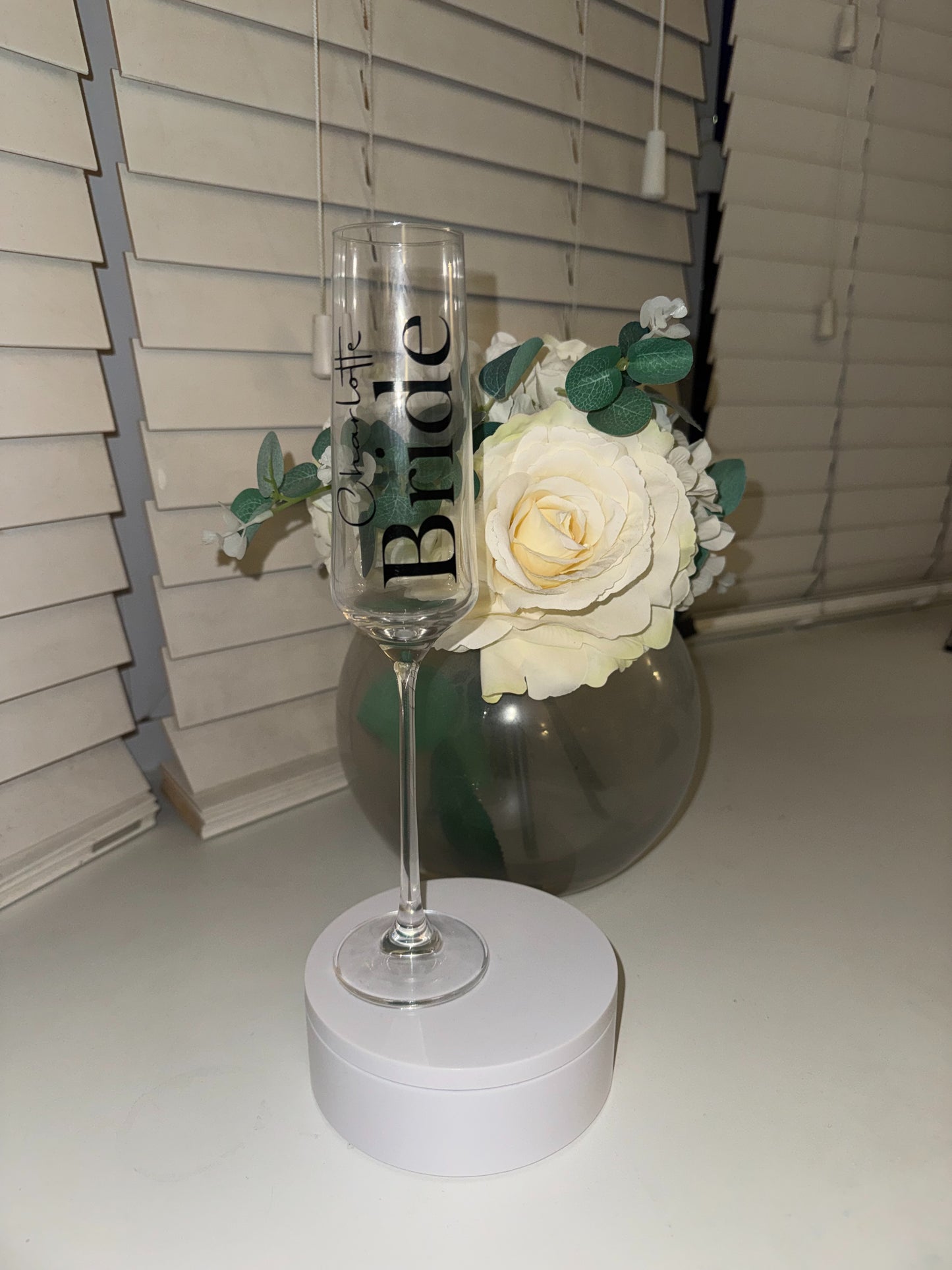 Personalised Champagne Flute, Wedding Glasses, Bridal Party, Wedding Flutes