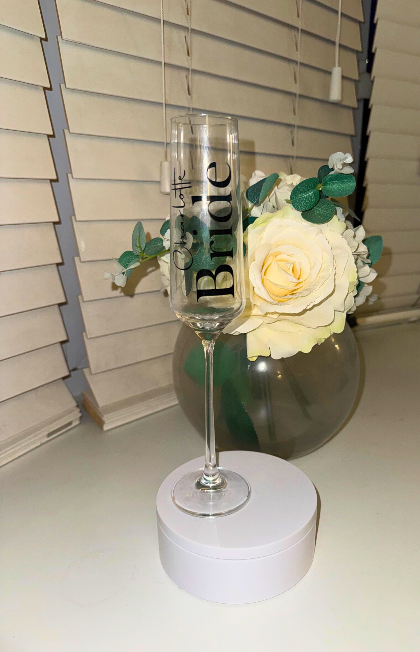 Personalised Champagne Flute, Wedding Glasses, Bridal Party, Wedding Flutes