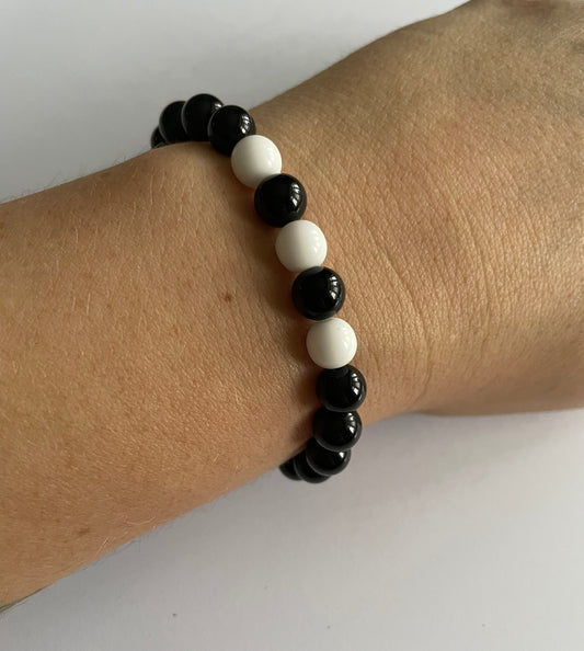 Timeless Black Onyx Beaded Bracelet - Embrace Strength and Style